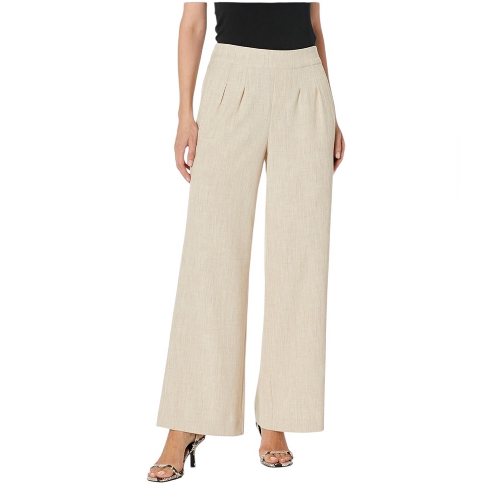 NWT NIC+ZOE Bi- Stretch Twill Wide Leg Pants in Biscotti Heather All Season